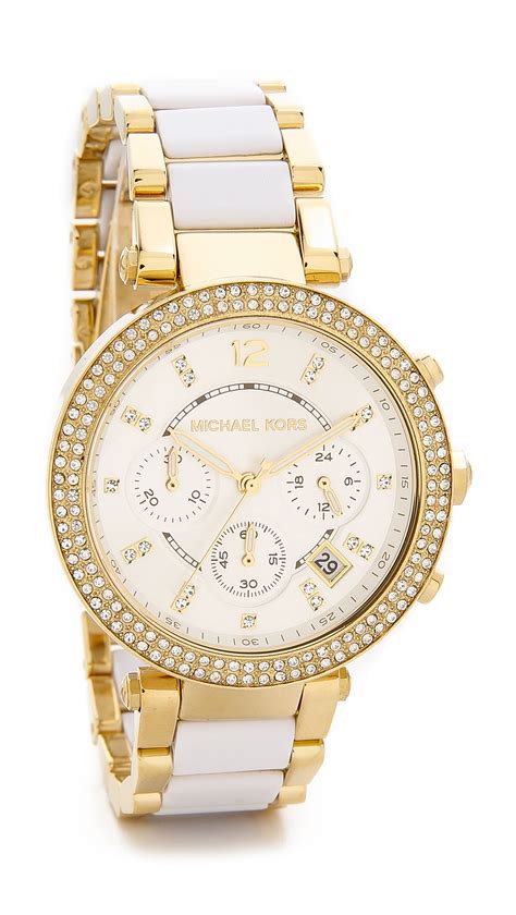 michael kors white gold|michael kors watches ladies gold.